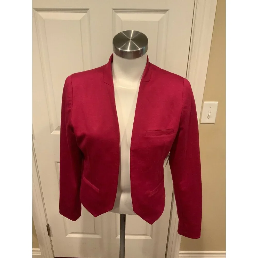 Cynthia Rowley Dark Pink Long Sleeve Jacket Blazer, Size Medium